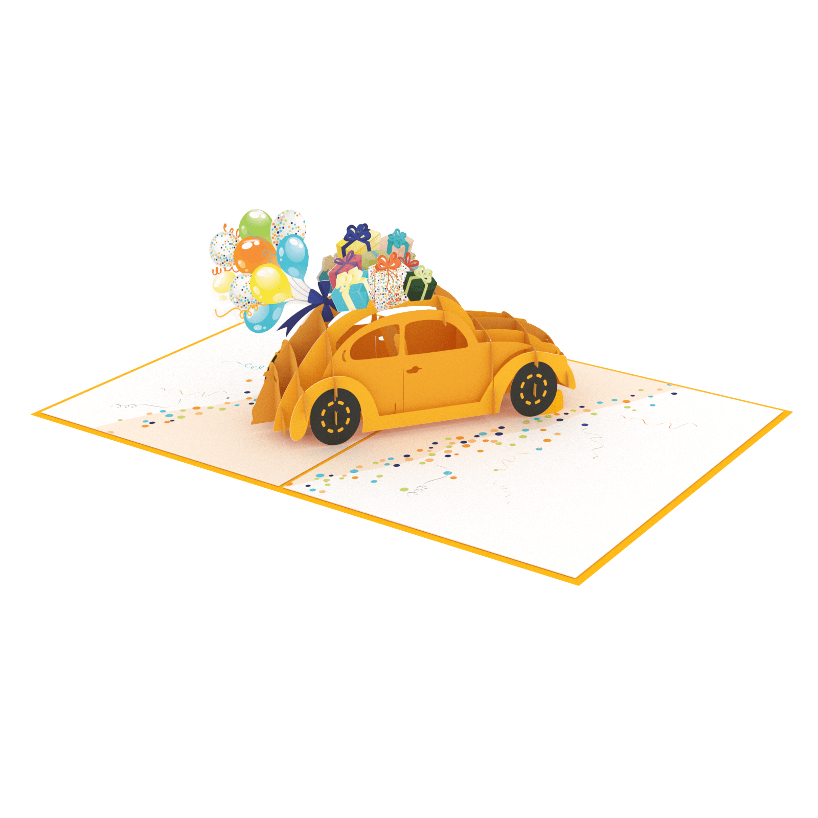  Car with Gifts Pop Up Card 