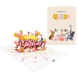  Cats Birthday Pop Up Card 