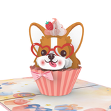  Corgi Cupcake Pop Up Card 