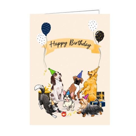  Dogs Birthday Pop Up Card 