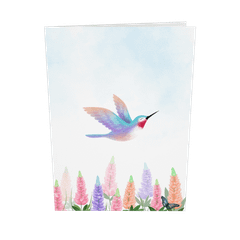  Hummingbird Lupine Pop Up Card 