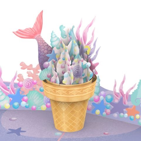  Mermaid Cupcake Pop Up Card 