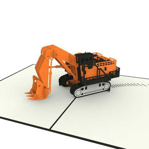  Excavator Pop Up Card 