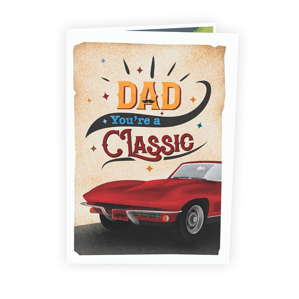  Red Classic Car Pop Up Card 