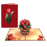  Red Tullips Pop Up Card 