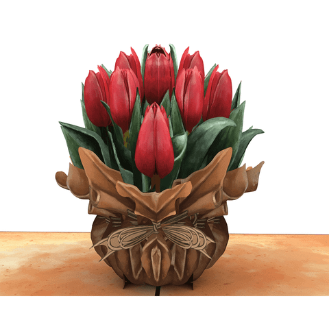  Red Tullips Pop Up Card 