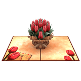  Red Tullips Pop Up Card 