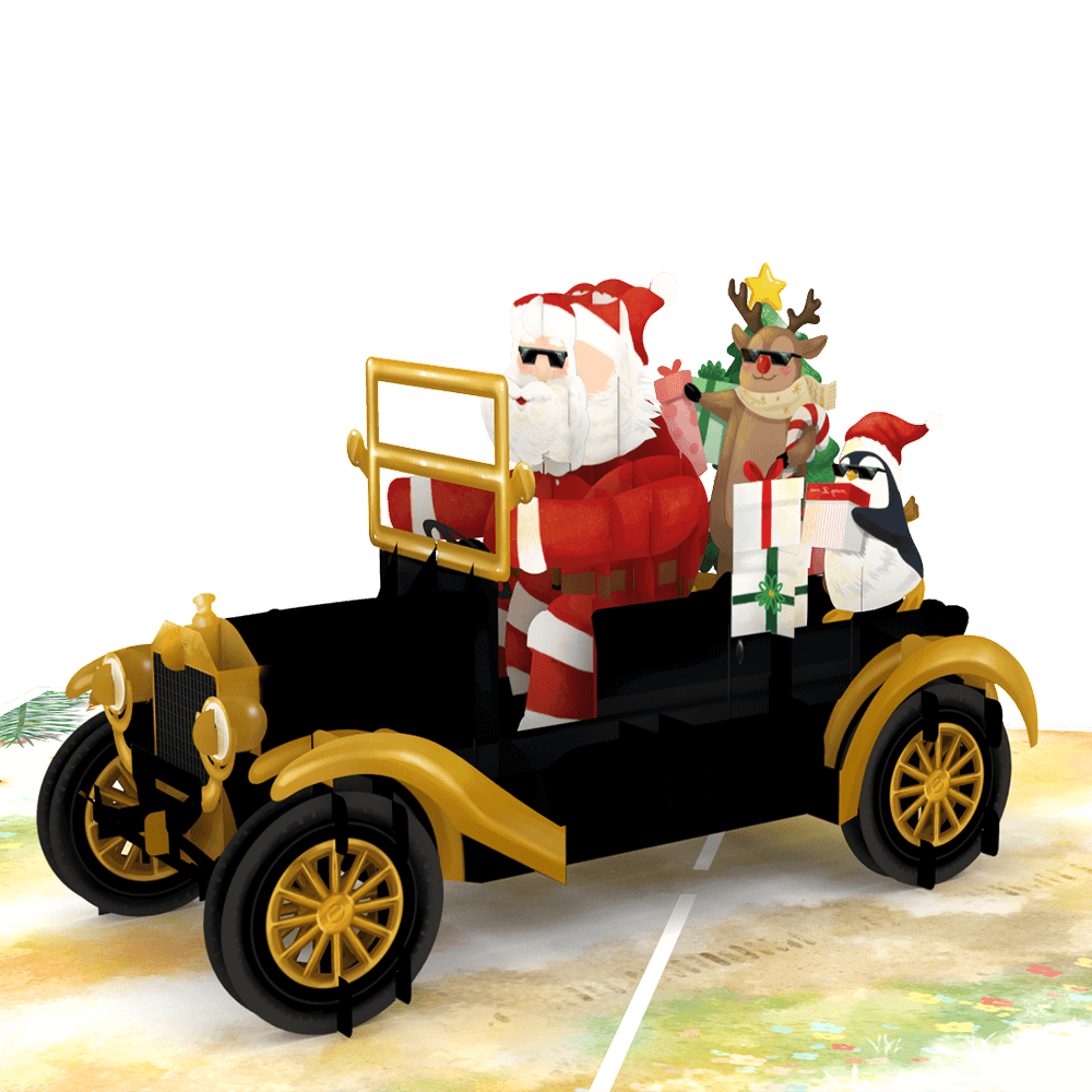  Santa’s Holiday Drive Pop Up Card 
