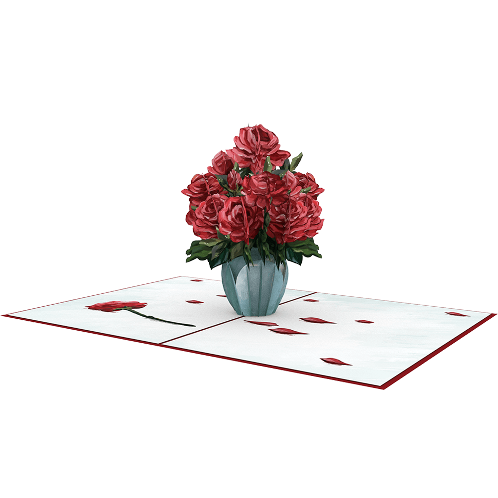 Vase of Roses Pop Up Card 