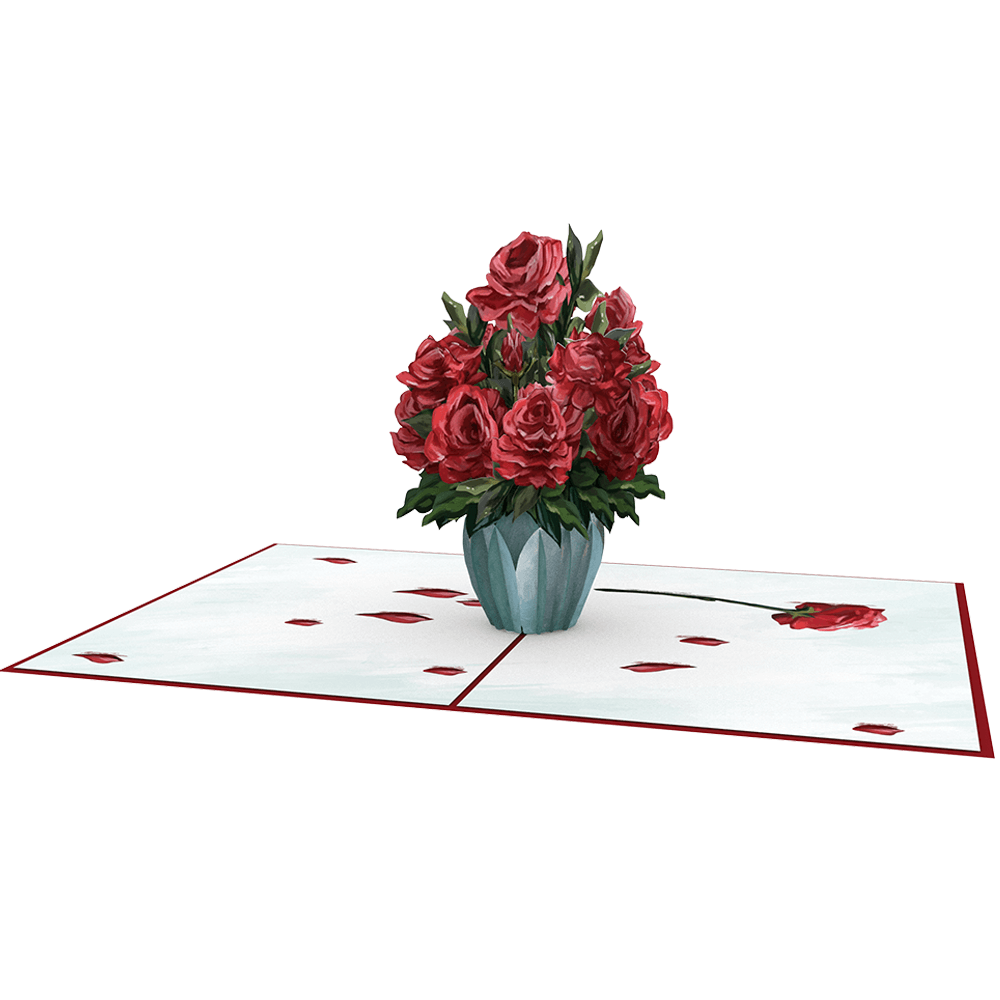  Vase of Roses Pop Up Card 