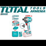  🔧 Bộ Máy Vặn Vít Dùng Pin 20V TOTAL TIRLI2023/Combo 2 Pin + 1 Sạc 
