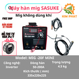  Máy Hàn MIG 200F MINI 2 Chức Năng Sasuki không dùng khí 