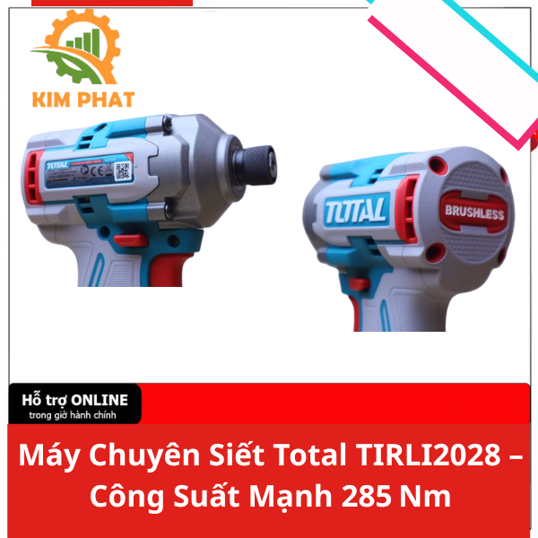  MÁY SIẾT VÍT TOTAL TIRLI2028 – 285NM | COMBO 2 PIN + 1 SẠC + HỘP NHỰA 