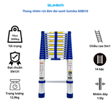  Thang Nhôm Rút Đơn Sumika SKB510 – Đai Xanh Chính Hãng, Chiều Cao 5.1m 