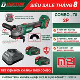  Combo máy mài góc dùng pin Dekton M21-AG100PLUS 