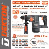  Thân máy khoan đục 3 chức năng Dekton M21-RH2803Xpro Gen 4 