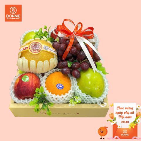 Giỏ quà 20/10 Trái Cây Hộp Vuông Nắp Mica