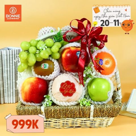 Giỏ Quà 20/11 Trái Cây Mix Nho Khô Mỹ