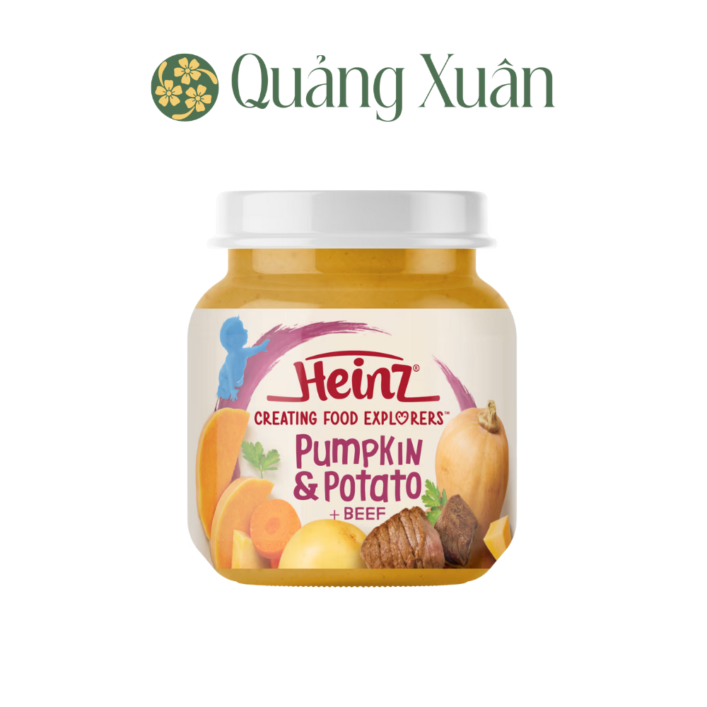  Dinh Dưỡng Bí Đỏ, Khoai Tây, Bò Nghiền HEINZ 110g - Heinz Pumpkin & Potato, Beef 