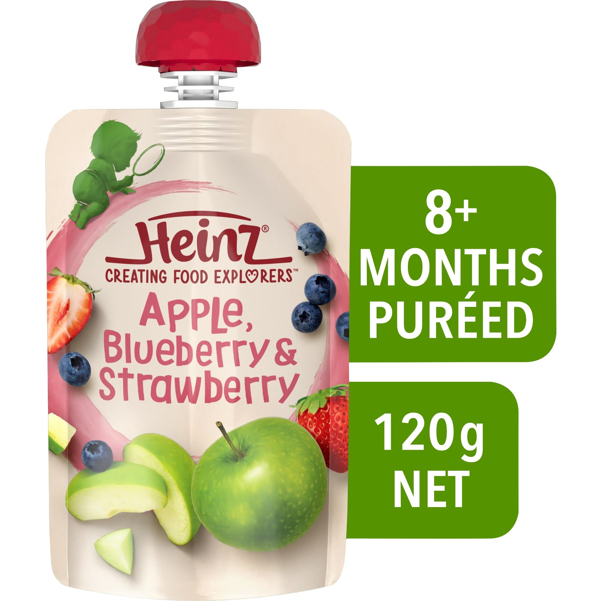 Túi Táo, Dâu Và Việt Quất Nghiền HEINZ 120g - Heinz apple blueberry & strawberry 