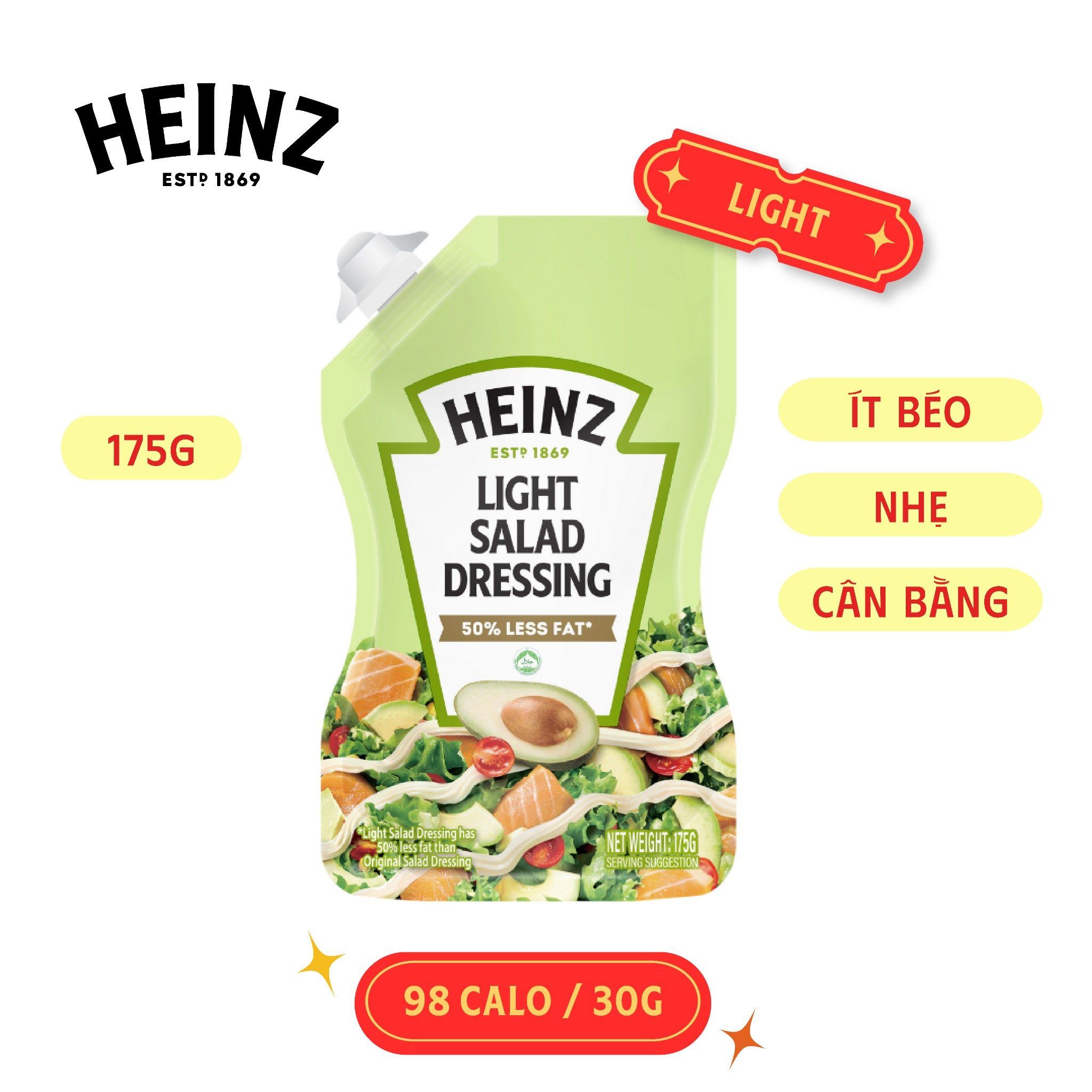  Sốt trộn Salad ít béo Heinz Light Salad Dressing 175g 