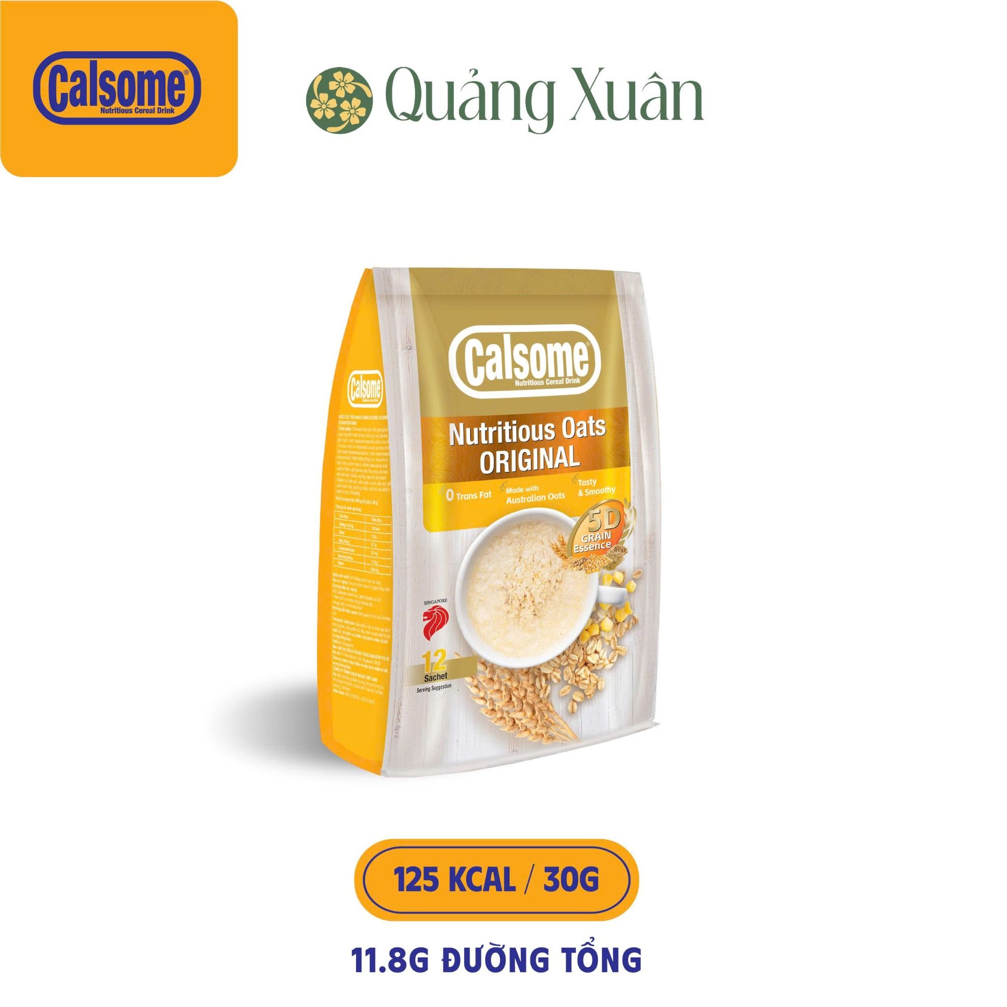  Ngũ cốc yến mạch dinh dưỡng Calsome vị nguyên bản Xuất Xứ Singapore [Chính Hãng] 