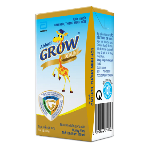 Sữa Abbott Grow Gold Hương Vani 110ML - Lốc 4 (Từ 1 tuổi)