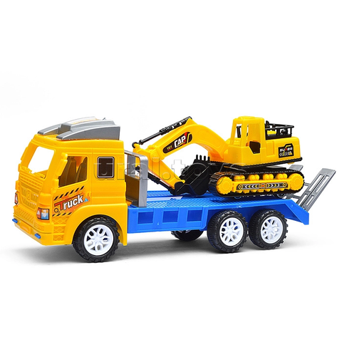 Xe chở máy xúc đồ chơi công trình cho bé (35 điểm)