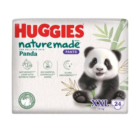 Bỉm quần Huggies Naturemade Panda XXL24 (cho bé từ >15kg)