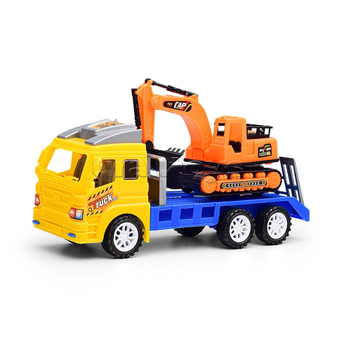 Xe chở máy xúc đồ chơi công trình cho bé (35 điểm)