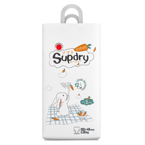 Tã quần Supdry Trắng size XXXXL 46 miếng (cho bé trên 20kg)