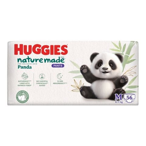Bỉm quần Huggies Naturemade Panda M56 (cho bé từ 6-11kg)