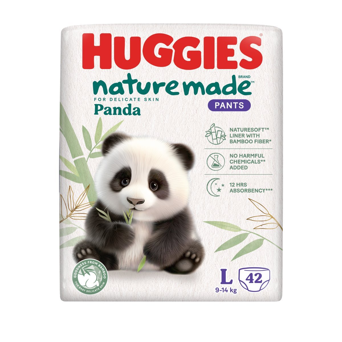 Bỉm quần Huggies Naturemade Panda L42 (cho bé từ 9-14kg) – Siêu thị Mẹ Bầu Em Bé CuteBaby