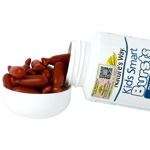 Viên nhai Nature's Way Kids Smart Bursts DHA 300mg Triple Strength hỗ trợ phát triển não bộ (50 viên)