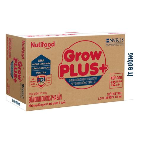 Sữa bột pha sẵn Nutifood GrowPLUS+ Suy Dinh Dưỡng hương vani