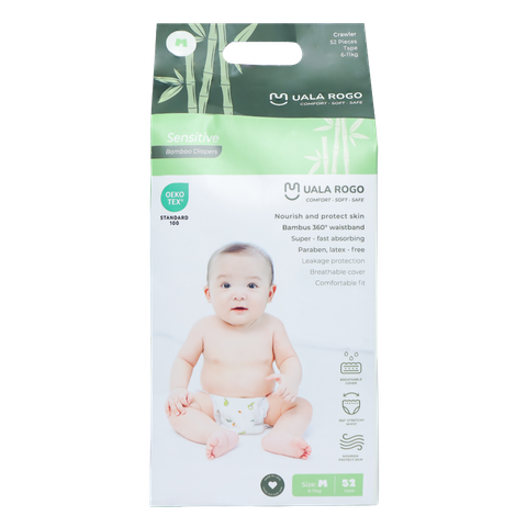 Tã dán UalaRogo size M 52 miếng (cho bé 6-11kg)