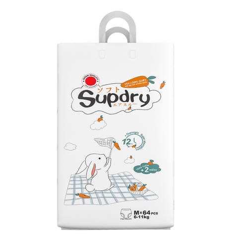 Tã quần Supdry Trắng size M 64 miếng (cho bé 6 -11kg)