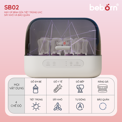 Máy úp bình sữa, tiệt trùng UVC, sấy khô và bảo quản Beborn SB02