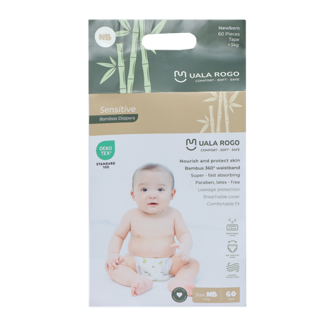 Tã dán UalaRogo size NB 60 miếng (cho bé dưới 5kg)