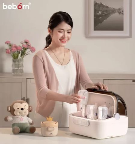 Máy úp bình sữa, tiệt trùng UVC, sấy khô và bảo quản Beborn SB01