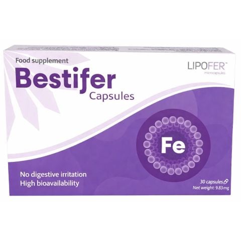 Sắt Sinh Học Bestifer Iron Capsules (Hộp 30 Viên) Trên 12 tuổi