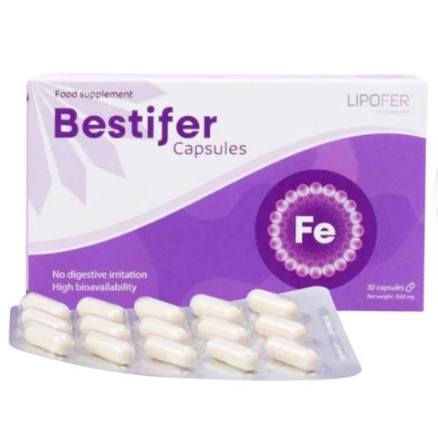 Sắt Sinh Học Bestifer Iron Capsules (Hộp 30 Viên) Trên 12 tuổi