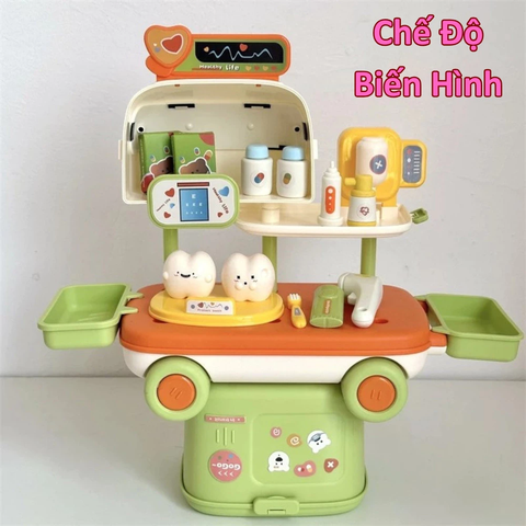 Đồ chơi xe kéo 2 trong 1 cho bé, xe ô tô biến hình