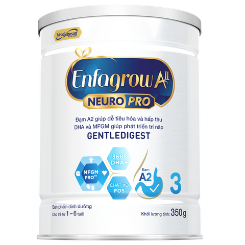 Sữa bột Enfagrow A2 Neuropro 3 dành cho trẻ từ 1-6 tuổi – 350g