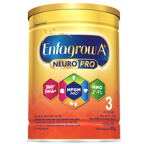 Sữa Bột Enfagrow A+ Neuropro 3 - FL HMO Vị Nhạt Dễ Uống – 830g