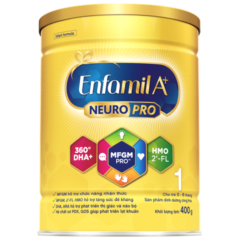 Sữa Bột Enfamil A+ Neuropro 1 - FL HMO Vị Nhạt Dễ Uống - 400g