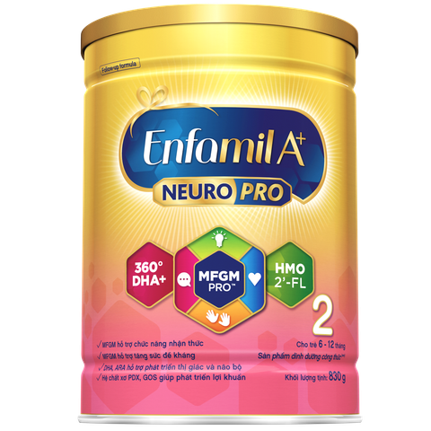 Sữa Bột Enfamil A+ Neuropro 2 - FL HMO Vị Nhạt Dễ Uống – 830g