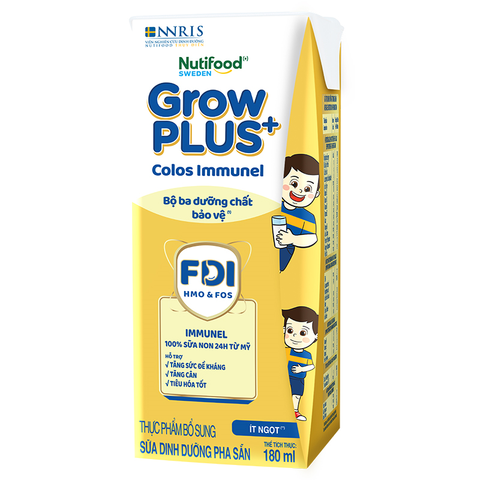 Sữa dinh dưỡng pha sẵn Nutifood GrowPLUS+ Colos Immunel hương vani