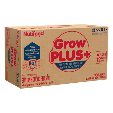 Sữa bột pha sẵn Nutifood GrowPLUS+ Suy Dinh Dưỡng hương vani