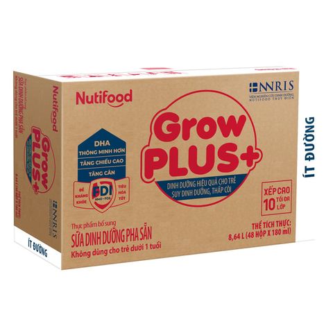 Sữa bột pha sẵn Nutifood GrowPLUS+ Suy Dinh Dưỡng hương vani